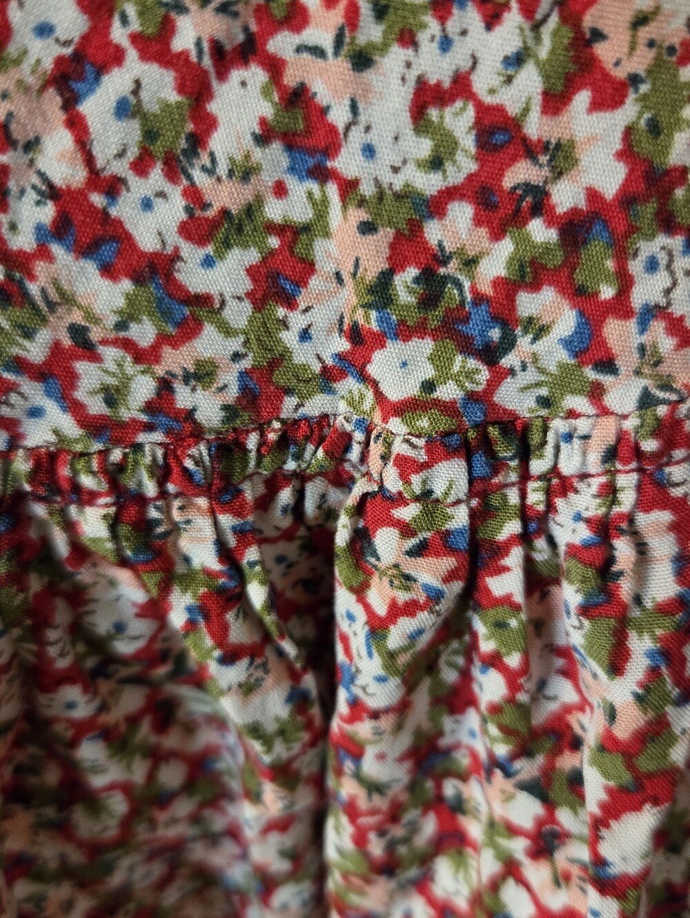 Natural Life Women's Stella Mini Oversized Floral Red Babydoll Dress Pocket L/XL - Picture 6 of 9